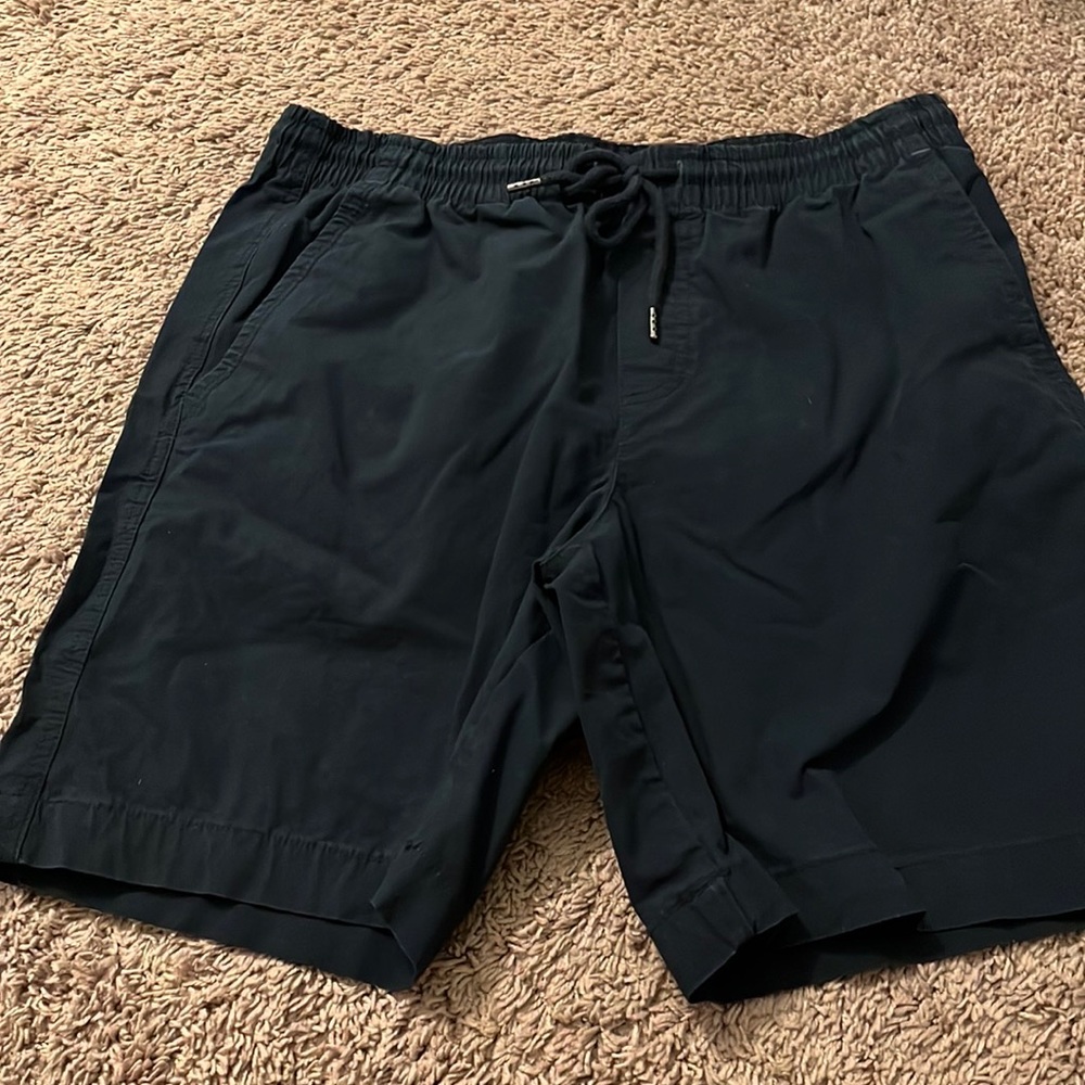 navy elastic waist shorts